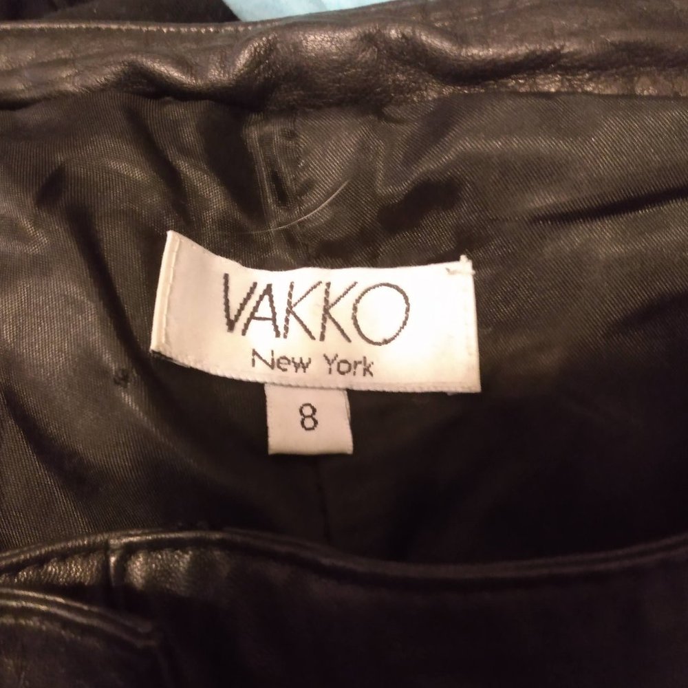 Ladies genuine leather pants size 8 Vintage Vakko New York